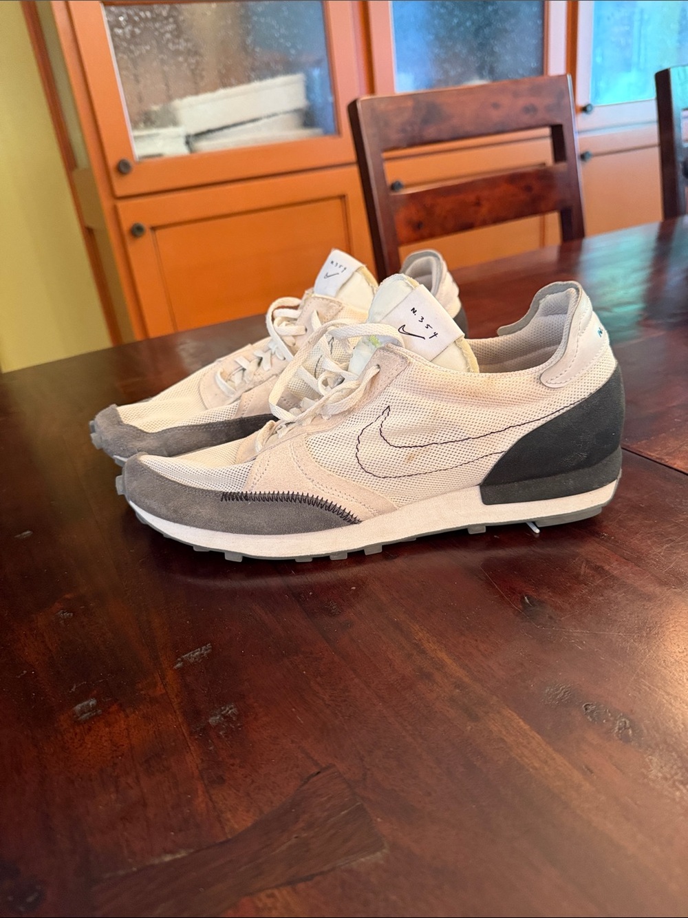 Nike Men’s Beige and Gray Retro Runner Sneakers